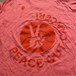 Women's peace out breast cancer long sleeved shirt by figs.  Rare